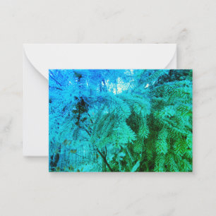 Cartão De Notas Galinheiros Congelados Mágicos de Árvore de Abeto 