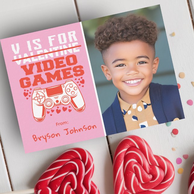 Cartão De Notas Gamer Photo Classroom Valentines Day Card (Gamer Photo Classroom Valentines Day Card)
