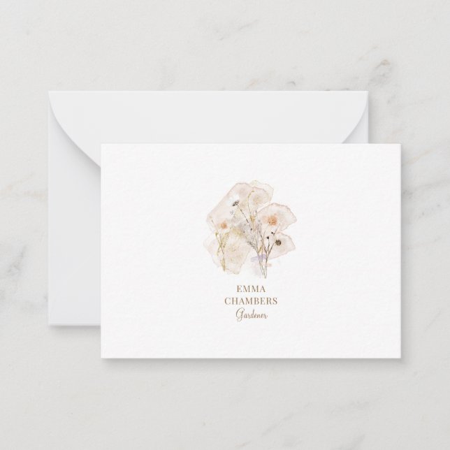 Cartão De Notas Gardener de Flores Presas Rústicas bonito (Frente)