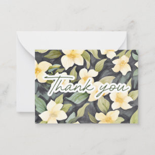 Cartão De Notas Gardenias da Aquarela Gratidão Nota