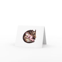 Garota bebê e German shepherd