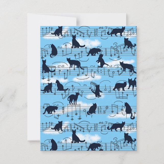 Cartão De Notas gatinhos musicais (Frente)