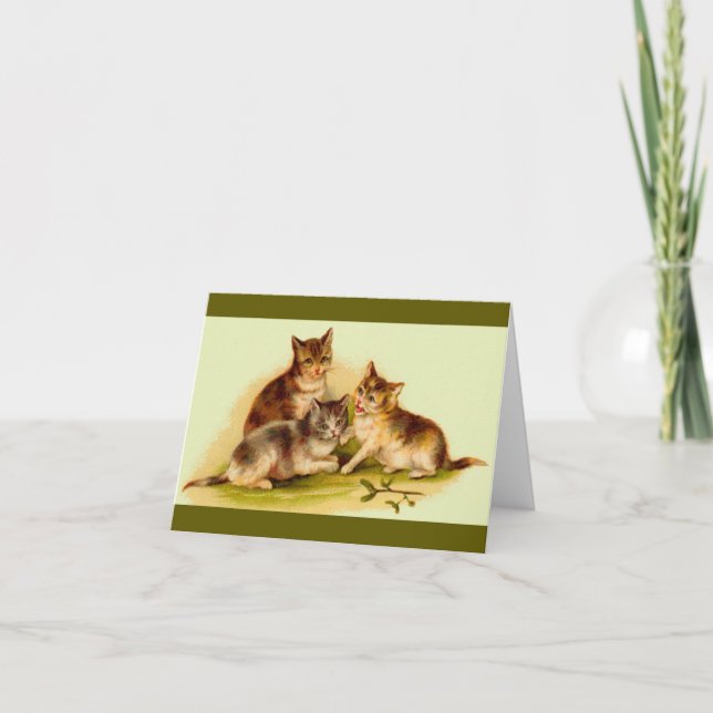 Cartão De Notas Gatinhos vitorianos (Frente)