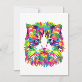 Cartão De Notas Gato-abstrato