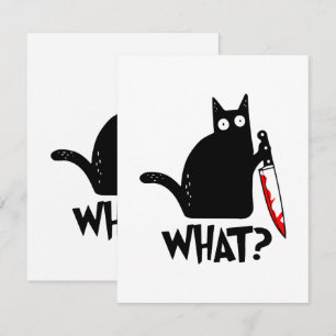 Cartão De Notas Gato Assassino Com Faca