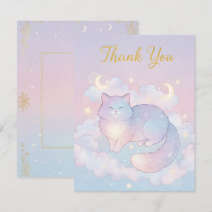 Cartão De Notas Gato Celestial Caprichoso Moderno Lua Estrela Gato