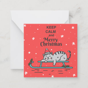 Cartão De Notas Gato de Natal Fofo