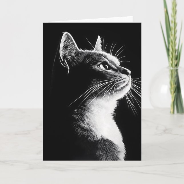 Cartão De Notas Gato Elegante (Frente)