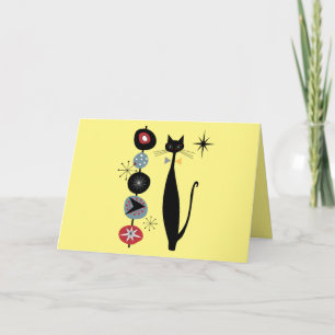 Cartão De Notas Gato Legal Moderno do Meio século da Era Atômica