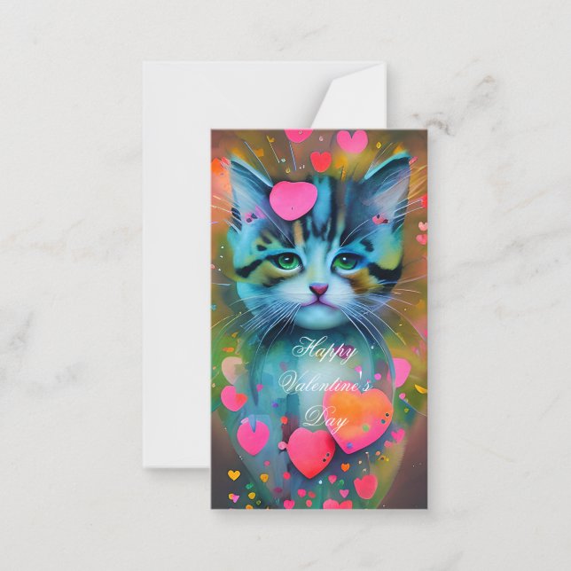 Cartão De Notas Gato namorados de crianças giras (Frente)