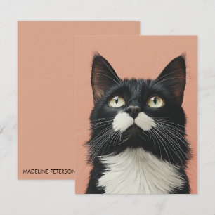 Cartão De Notas Gato Preto Fofo Amante de Gatos