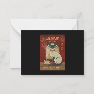 Cartão De Notas Gato Siamês Café Amor Sabor Puro Café Gato