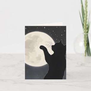 Cartão De Notas Gato Tocando a Lua