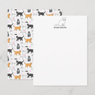 Cartão De Notas Gatos Cons