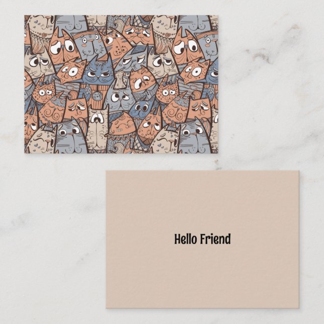 Cartão De Notas Gatos Engraçados (Frente/Verso)