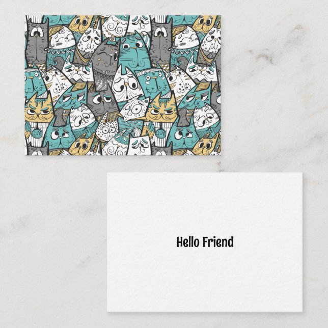 Cartão De Notas Gatos Engraçados (Frente/Verso)
