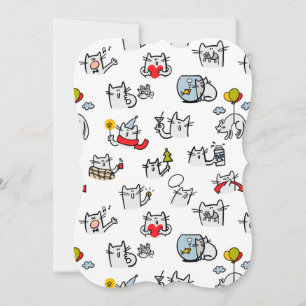 Cartão De Notas Gatos engraçados, leite e magia.