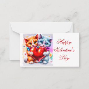 Cartão De Notas Gatos fofos apaixonados dia dos namorados infantil