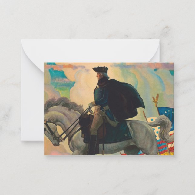 Cartão De Notas George Washington por Newell Convers Wyeth (Frente)