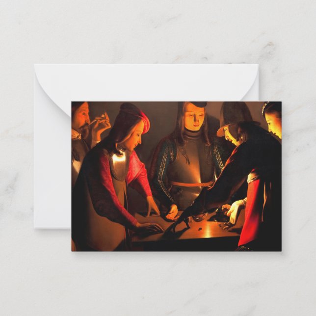 Cartão De Notas Georges de la Tour - Os Jogadores dos Dícios (Frente)