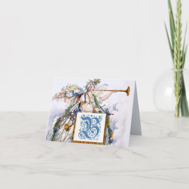 Cartão De Notas Georgiano Regência Inicial B Monogramas (Frente)