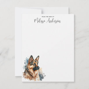 Cartão De Notas German shepherd Cachorro Moderno Personalizado