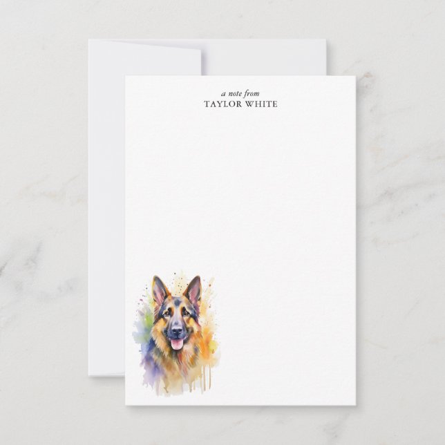 Cartão De Notas German shepherd Cachorro Personalizável Obrigado (Frente)