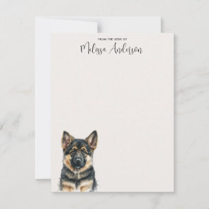 Cartão De Notas German shepherd Cão-Puppinho Aquarela Personalizad