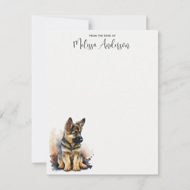 Cartão De Notas German shepherd Personalizado Cachorro Cachorro (Frente)
