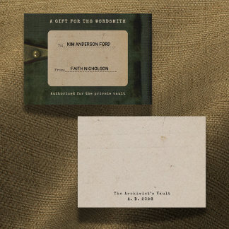 Cartão De Notas Gift for the Wordsmith Graduation Gift Insert