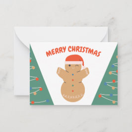 Cartão De Notas Gingerpão Cookie Snowman Natal
