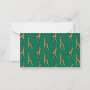 Cartão De Notas Girafa Mamífero Verde Esmeralda Animal Selvagem Áf