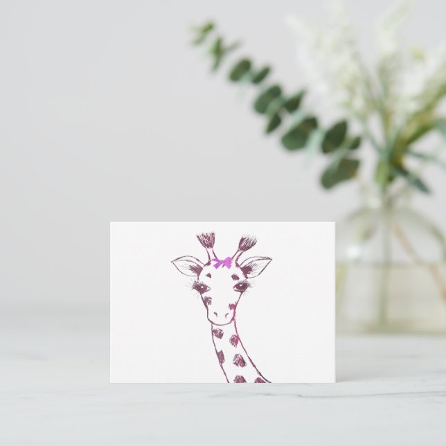 Cartão De Notas Giraffe design sarcástico fofo (Em pé/Frente)