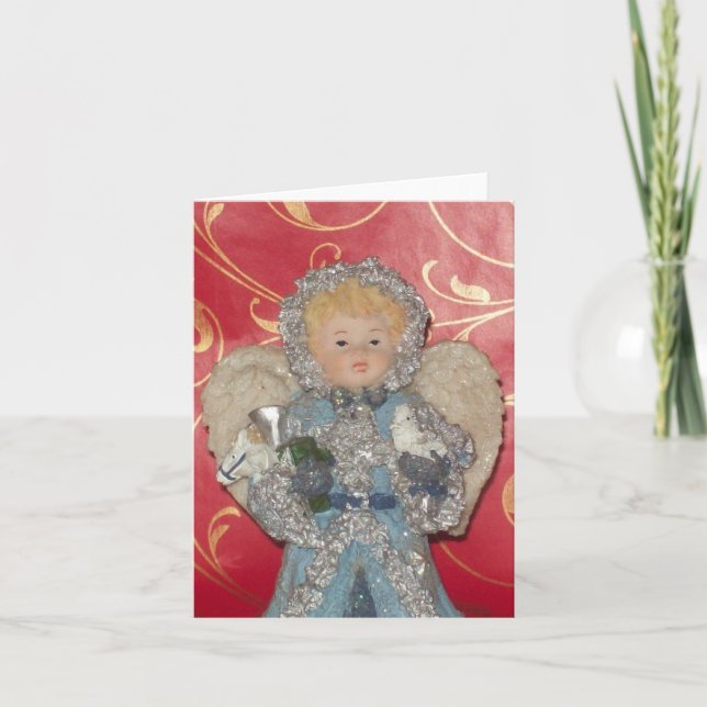 Cartão De Notas Girl Angel Photo Folded Note Card (Frente)