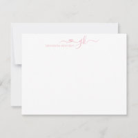 Girly Elegant Heart Script 2 Monograma Blush Pink