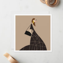 Glam em Arte de Carta de Moda Negra Miss Tina