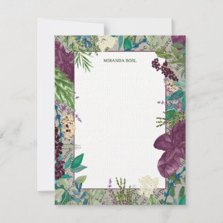 Cartão De Notas Glenside Botanica - Orquídea e Folha Notecard