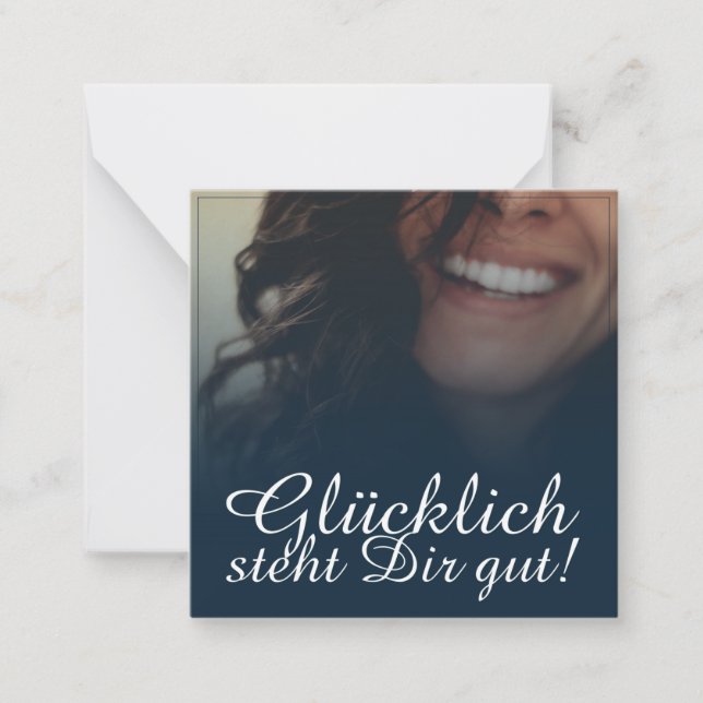 Cartão De Notas Glücklich, Dir, instinto! - Blau (Frente)