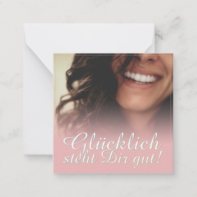 Cartão De Notas Glücklich, Dir, instinto! - Rosé (Frente)
