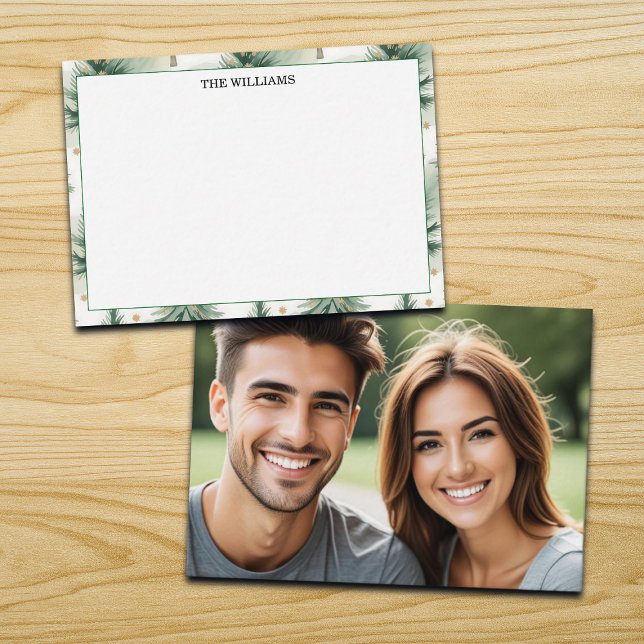 Cartão De Notas Gold Sage Pine Trees Photo (Criador carregado)