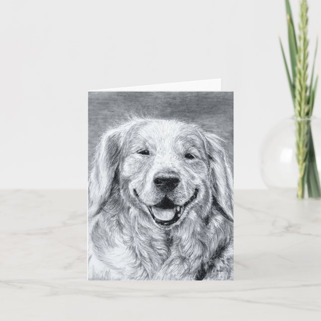 Cartão De Notas Golden Retriever Blank (Frente)