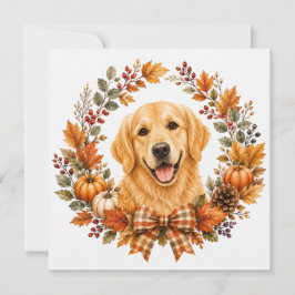 Cartão De Notas Golden Retriever Outono