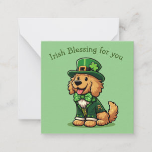 Cartão De Notas Goldendoodle dividindo uma bênção irlandesa