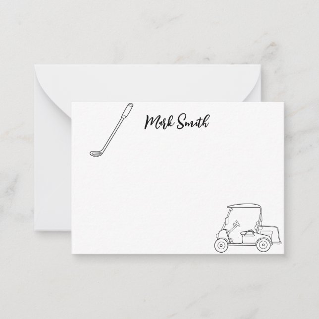Cartão De Notas Golf com tema Name for golfer Note Card (Frente)