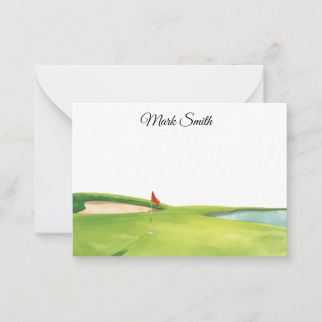 Cartão De Notas Golf Course with your name (Frente)