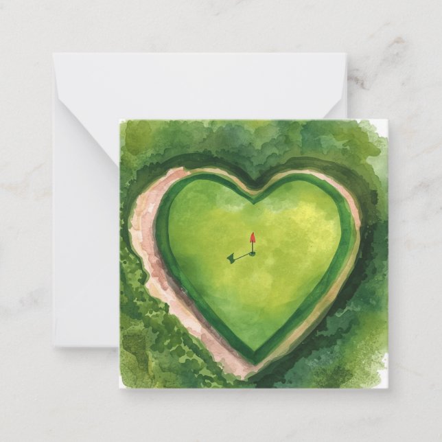 Cartão De Notas Golf wedding golf heart shape  (Frente)