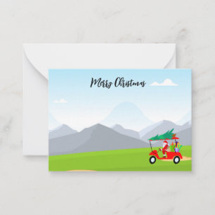 Cartão De Notas Golfe com Nome Feliz Natal Papai Noel