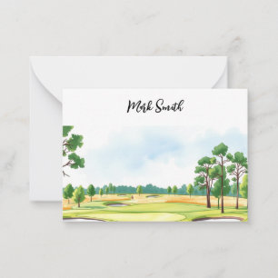 Cartão De Notas Golfe com nome para golfista