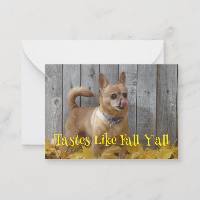 Cartão De Notas Gosto Como outono Chihuahua (Frente)