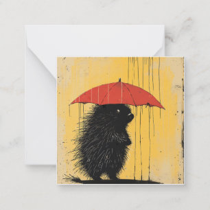 Cartão De Notas Gotas de chuva e resoluções: comece com Porcupine